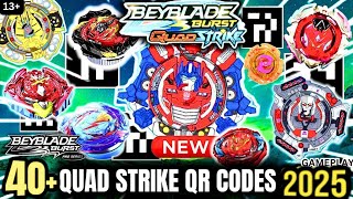 All COMPLETE 40+ QUADSTRIKE BEYBLADES QR CODES 2023 | All Waves | BEYBLADE BURST QUAD STRIKE APP