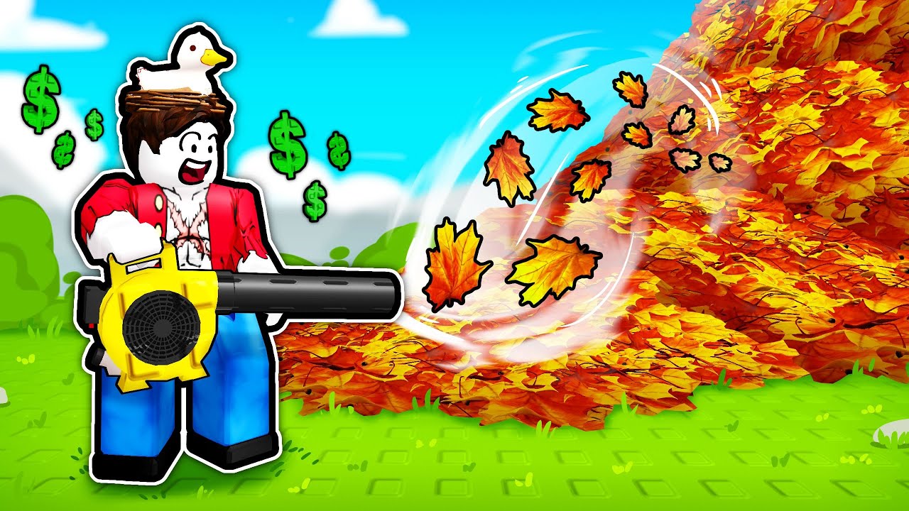 I got RICH by Blowing leaves in Roblox Leaf Collector
