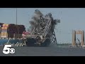 Video Collapsed Baltimore bridge cleared with explosives