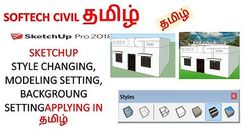 sketchup style tool.background setting,and modeling setting in tutorial in tamil