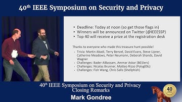 IEEE S&P 2019—40th IEEE Symposium on Security and Privacy—Closing Remarks