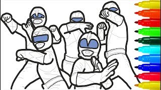 WORRIED POWER RANGERS Coloring Pages | Coloring With Colored Markers | ABCD Surprise TV