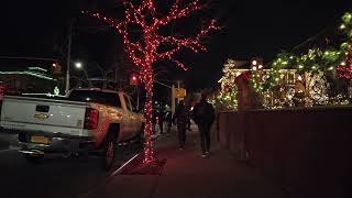 NYC LIFE 2021 | New York Best Neighborhood Christmas Decorations Dyker Heights Stroll