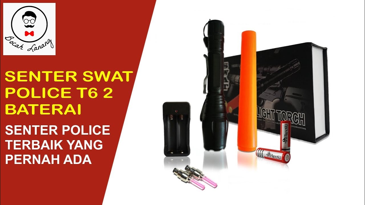 SENTER SWAT POLICE T6 2 BATERAI - Senter Terbaik Di Kelasnya Dengan Jangkauan Sangat Jauh