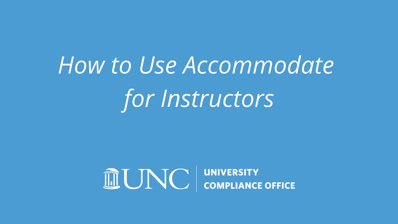How to Use Accommodate for Instructors - YouTube