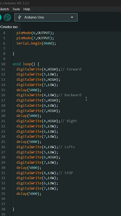 Arduino Code -- DC MOTOR #arduinoprogramming #arduinosoftware #arduinocode #code #arduino