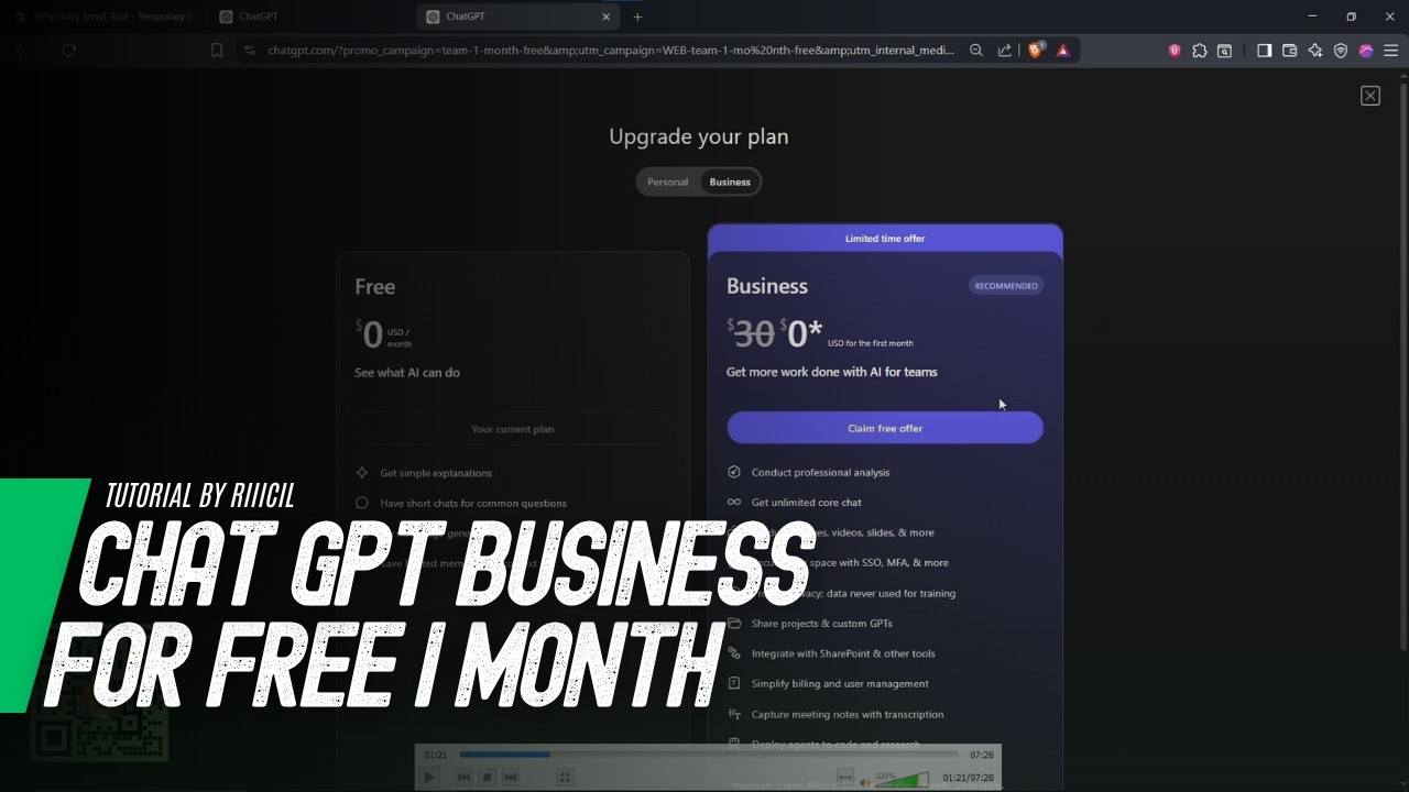ChatGPT PRO (Business) for FREE?!! [TUTORIAL]