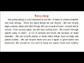 Paragraph About Recycling براجراف عن إعادة التدوير للصف الثاني الاعدادي الترم الأول