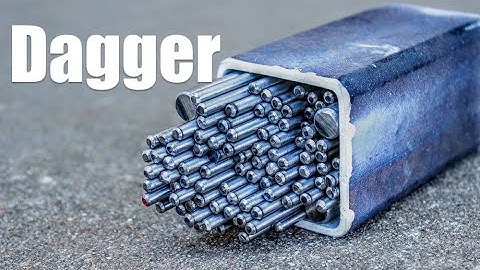 Boot Knife Forged From Steel Rods; Blacksmithing And Knifemaking Damascus Pattern Welded Knife