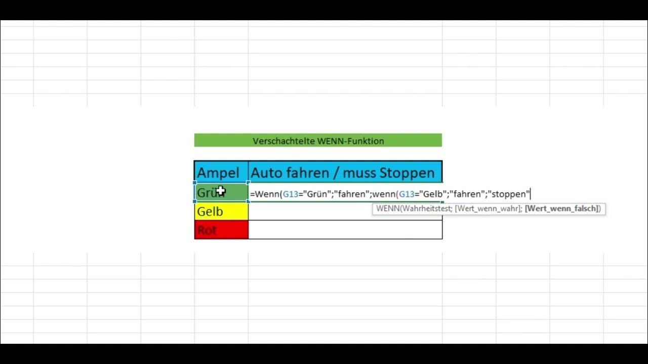 Verschachtelte wenn funktion tutorial excel youtube