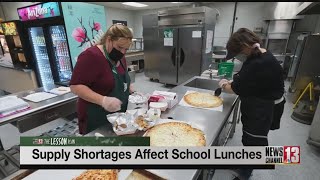 Supply chain shortages affect school lunches