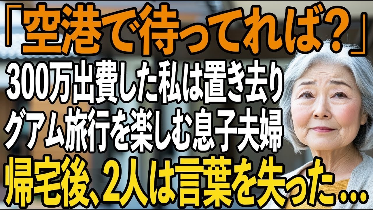 「母さんは留守番ね」300万出費した私を空港に置き去りにし、グアム旅行を楽しむ息子夫婦→旅行中に家を売り払った結果【シニアライフ】【60代以上の方へ】