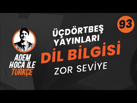 93) ÜÇDÖRTBEŞ YAYINLARI ZOR SEVİYE TYT TÜRKÇE DENEMESİ / ADEM HOCA