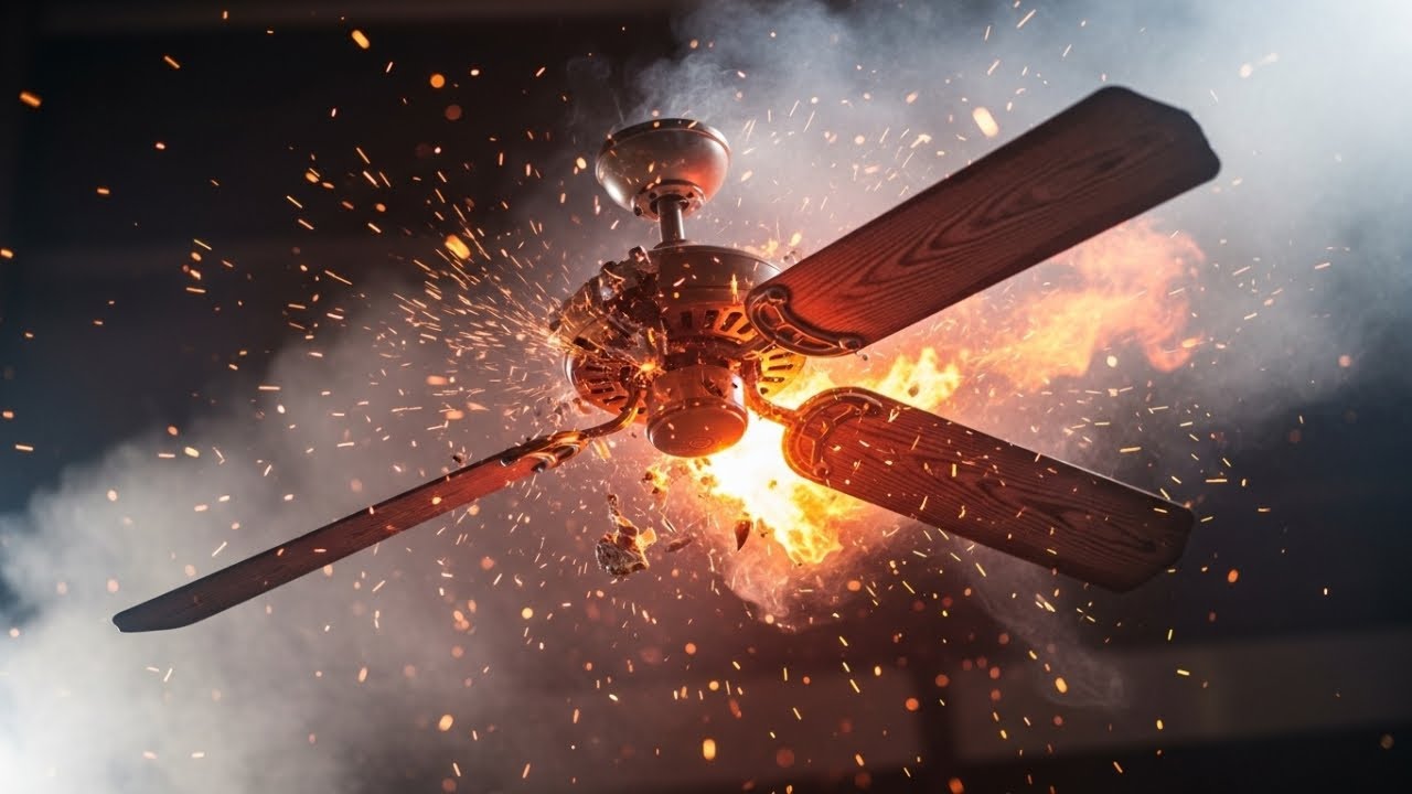 Ceiling Fan Turns Into a Fiery Explosion - YouTube