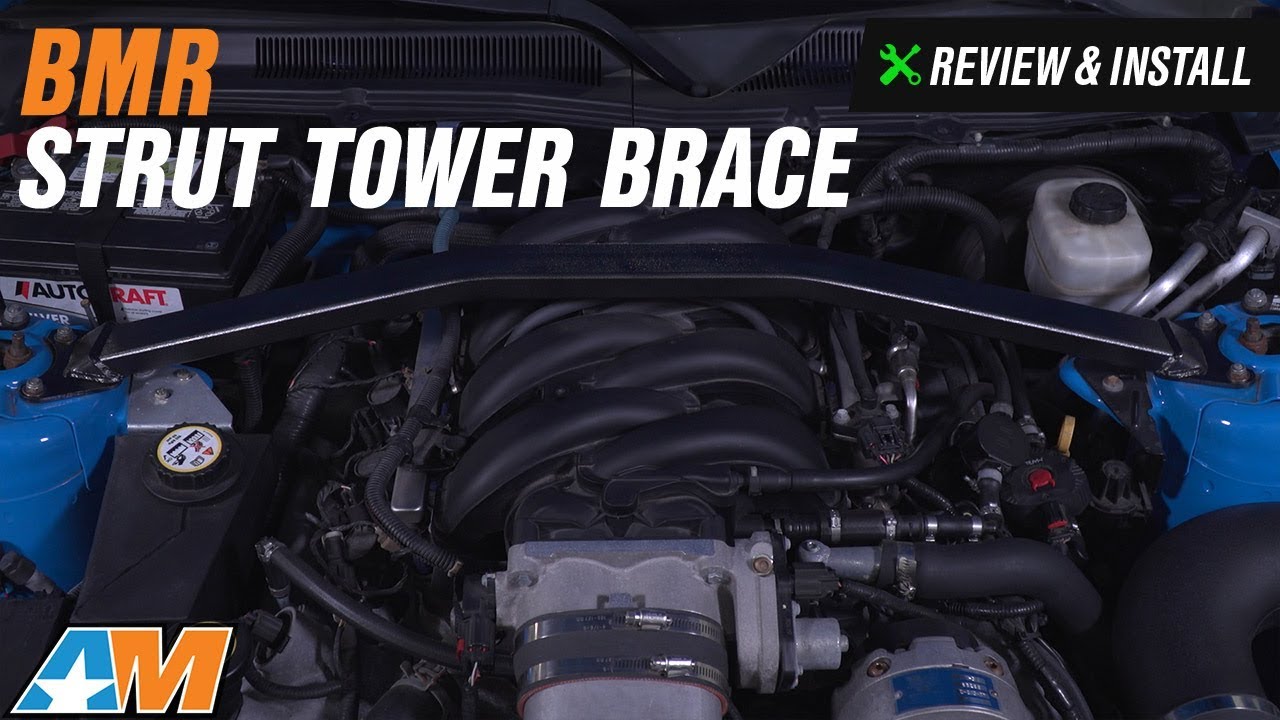 BMR 05-14 S197 Mustang V8 W/ Plenum Cover Strut Tower Brace Black Hammertone
