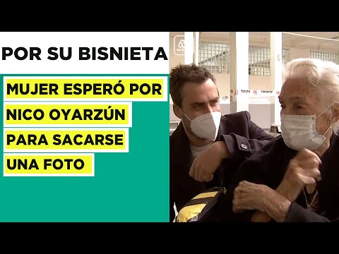 Mujer de 98 años esperó para sacarse una foto con Nico Oyarzún