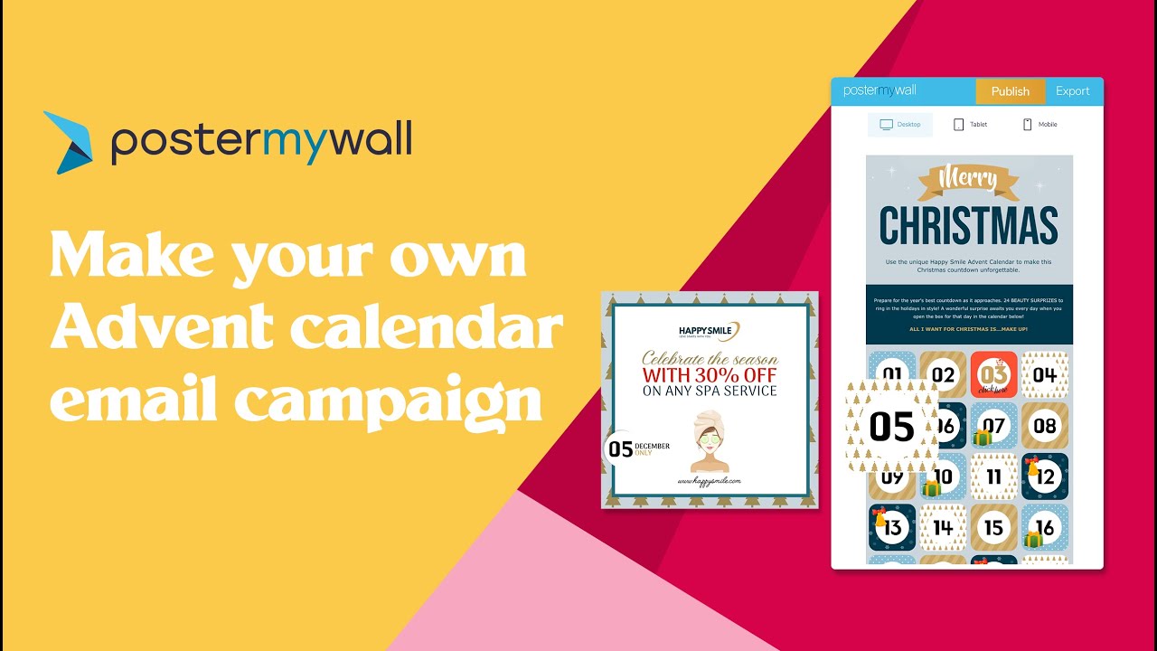 Make your own Advent Calendar with PosterMyWall |Email Marketing - YouTube