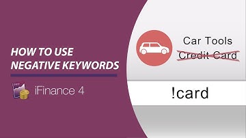 iFinance 4 - How to use negative Keywords (Categories)