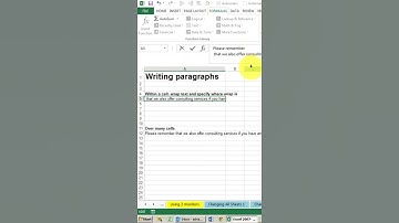 Paragraph row in Excel cells. Create new line within a cell