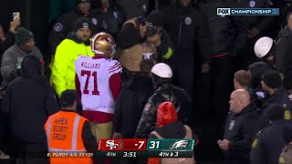 Trent Williams body SLAMS K'Von Wallace #nflplayoffs #sanfransico49ers #philadelphiaeagles