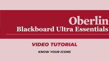 Blackboard Ultra Essentials for Faculty: Know Your Icons