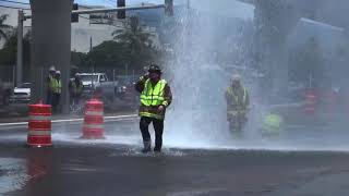 JAC 340 Broken Fire Hydrant Closes Street