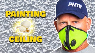 HOW TO PAINT ACOUSTIC CEILINGS.  How To Paint Popcorn Ceilings.  Ceiling Hacks.