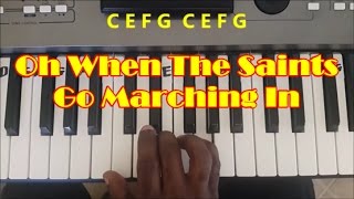 Oh When The Saints Go Marching In Easy Piano Keyboard Tutorial chords