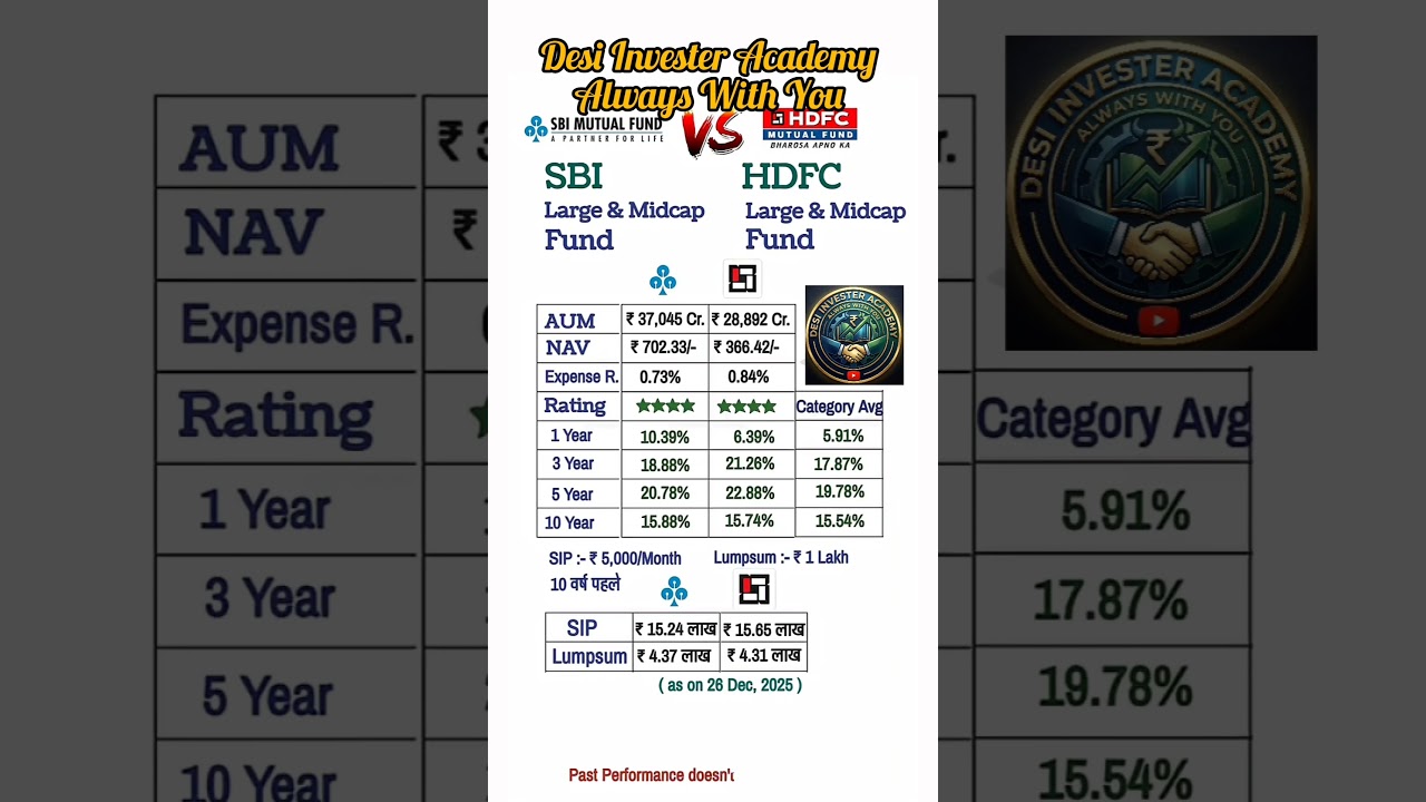 SBI vs HDFC Large & Midcap Fund | 