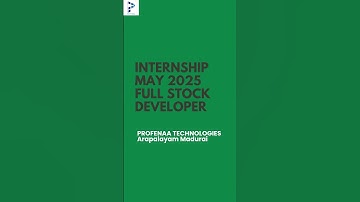 Full stock developer Internship May month 2025 #madurai