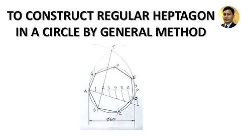 Draw a regular heptagon in a circle by general method | Geometric Construction | Engineering Drawing