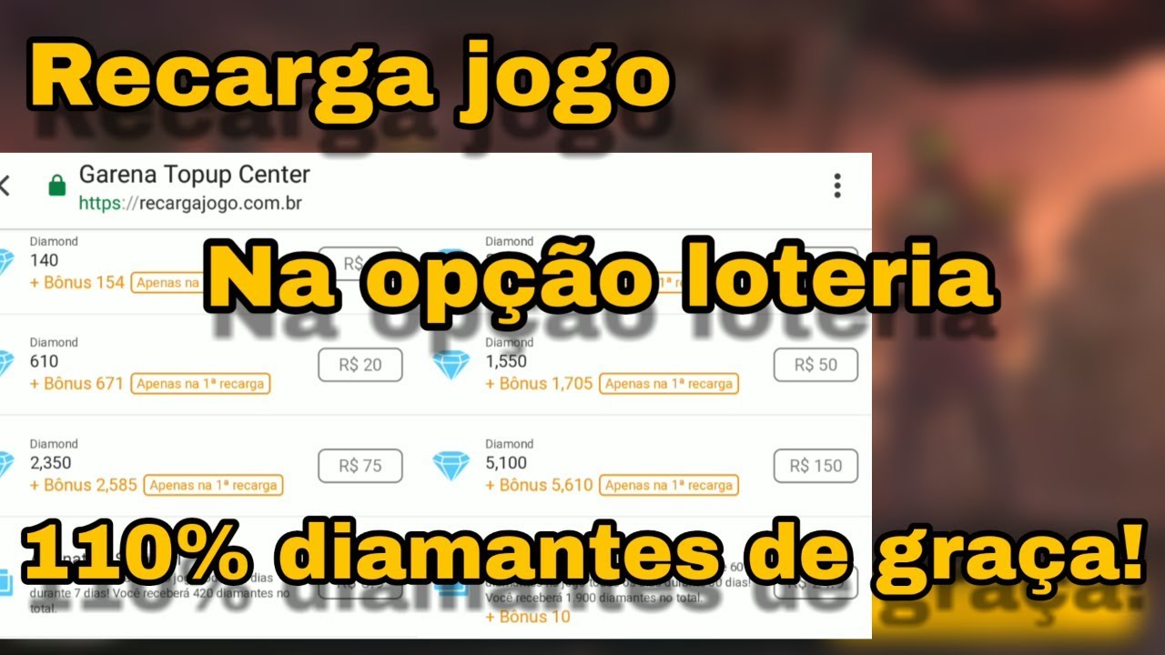 Como Recaregar Diamantes No Site Oficial Pela Loterica E Ganhar 110 Diamantes De Graca Youtube