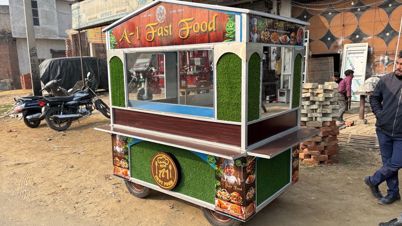 Momos cart new design ready for business! 🍔🚚#FastFoodCart#StreetFoodIndia#FastFoodLovers#👍👍