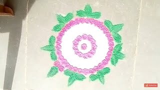 2 Easy and simple, beautiful Small rangoli design Festival special.आसानऔरखूबसूरत रंगोली!सोपीरांगोळी.