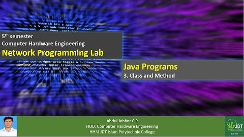 JAVA CLASS AND METHOD | NETWORK PROGRAMMING LAB