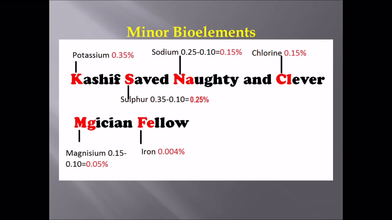 Technique To Memorize Common Bioelements
