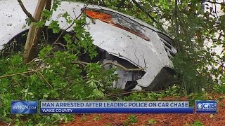 Man tries to hit Clayton police car, crashes during Wake Co. chase, officials say