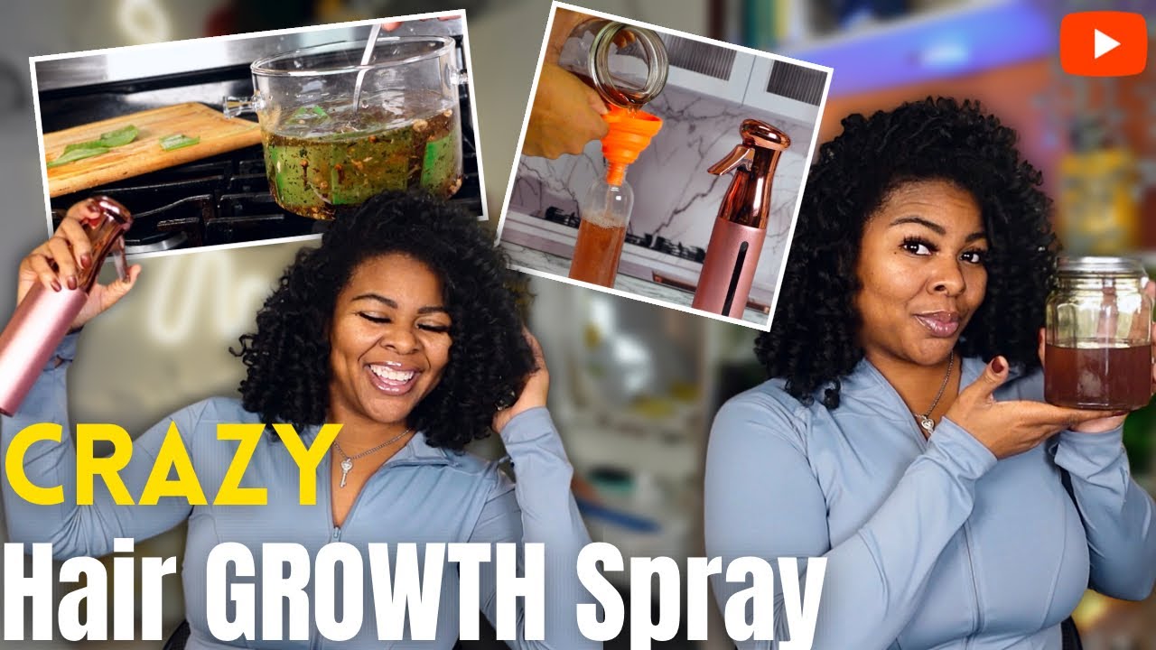 How To GROW Natural Hair | CRAZY DIY Herbal Hair Growth Spray - YouTube