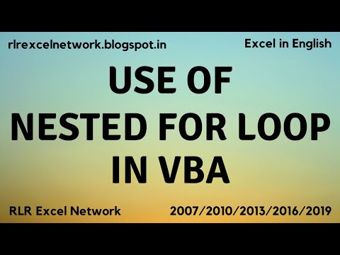 366* Learn VBA - Use of Nested For Loop in VBA Part-28 {English}
