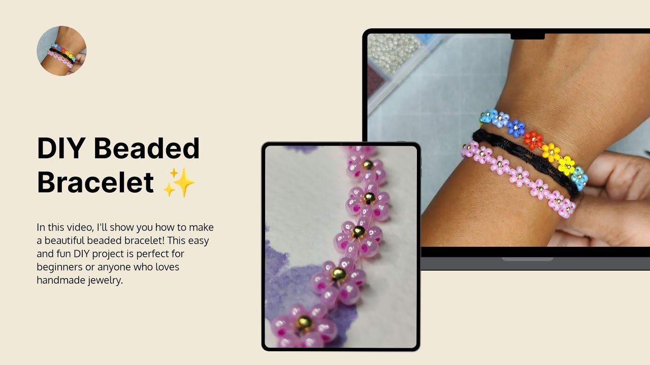 DIY Beaded Bracelet | Easy Tutorial for Beginners #beadedbracelet # ...