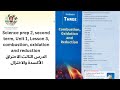 Science Prep 2 Lesson 3 Combustion Oxidation And Reduction شرح المعاصر ساينس