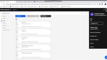 IBM Watson Assistant (Chatbot) on Restaurant