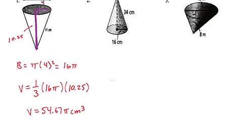 Geometry 11.5 Volume of Pyramids and Cones Lesson Video