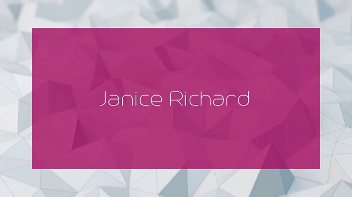 Janice Richard - appearance