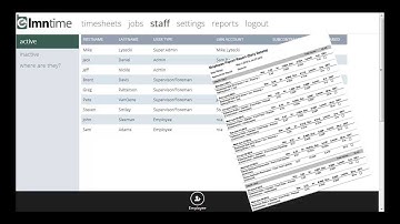 LMN Timesheet Software - Setup - Staff