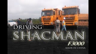 driving SHACMAN F3000 8x4 12 wheel (cabin view)
