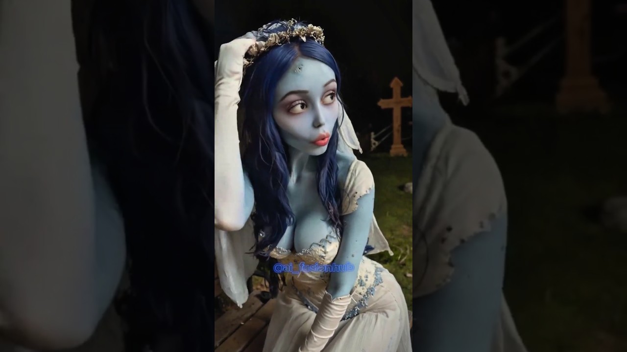 Corpse Bride Brought to Life: A Hauntingly Beautiful Transformation! 🖤👰🏻🕯️ #timburton #corpsebride