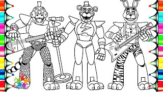 Five Nights at Freddy's New Coloring Pages / FNAF Security Breach Glamrock Animatronics / NCS