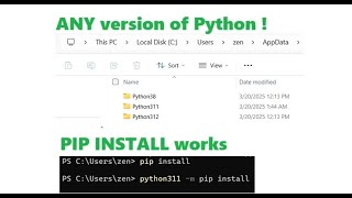 Easy MULTIPLE Python versions with Working PIP INSTALL on Windows Wealth