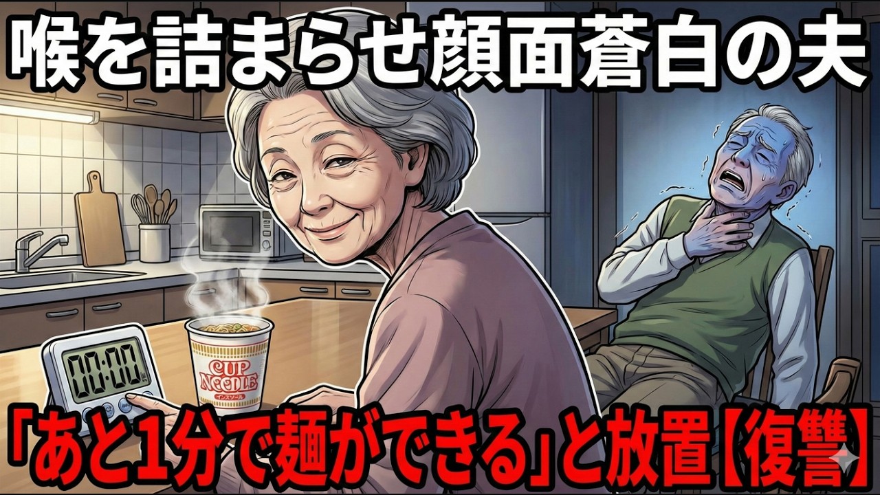 喉を詰まらせて顔面蒼白の夫。背中をさする代わりに、私はキッチンタイマーを見つめ、「カップ麺があと1分でできるから待って」と微笑んだ。